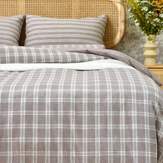 莫兰迪小格子磨毛四件套纯棉秋冬加厚四件套 商品图1