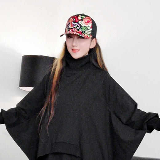 醉花阴绣花鸭舌帽 | 现货加急发 | 杨老师同款 | 黑色 红色 商品图4