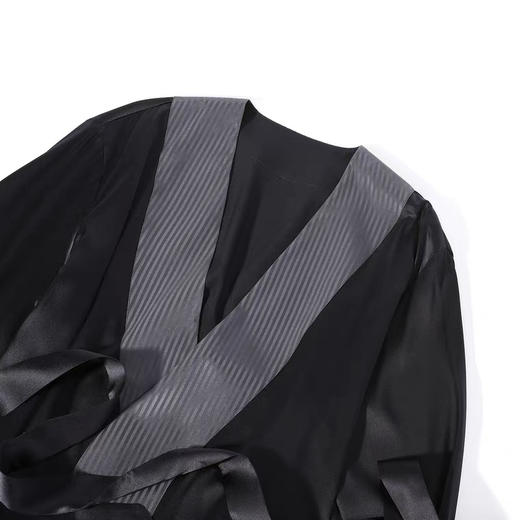 6F IVU薄款桑蚕丝和服式系带睡衣上装男士家居服 商品图2