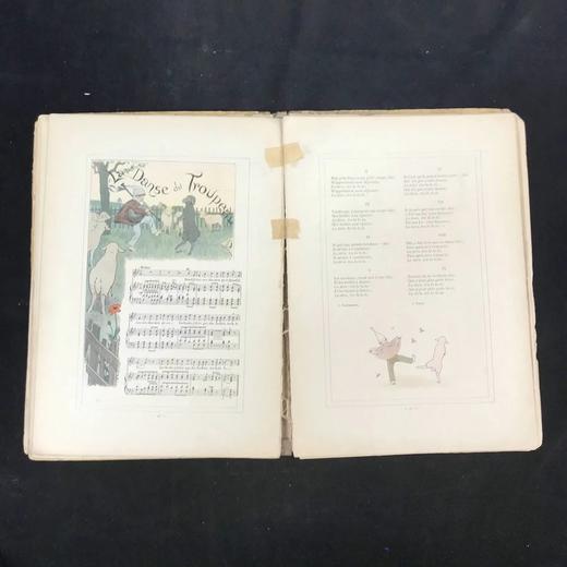 【法语】约20世纪早期 旧时代歌谣集 数十幅彩色插图 精装大16开 商品图2