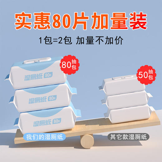 湿厕纸家庭装擦屁股成人湿厕巾女生厕纸湿巾清洁可冲马桶（gxfc33） 商品图1