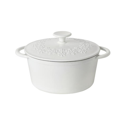 铸味冬雪情 | 22cm雪花汤锅圆形炖锅煮锅家用电磁炉燃气炉通用多功能 商品图3