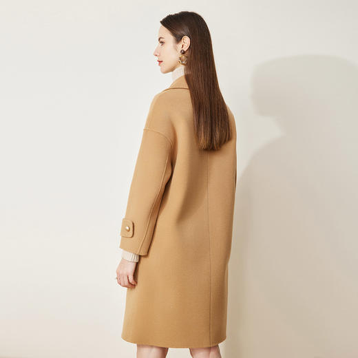 LH9T8斯尔丽2021新款秋冬瑟俪时尚大气宽松百搭气质纯色双面中长款大衣 商品图1