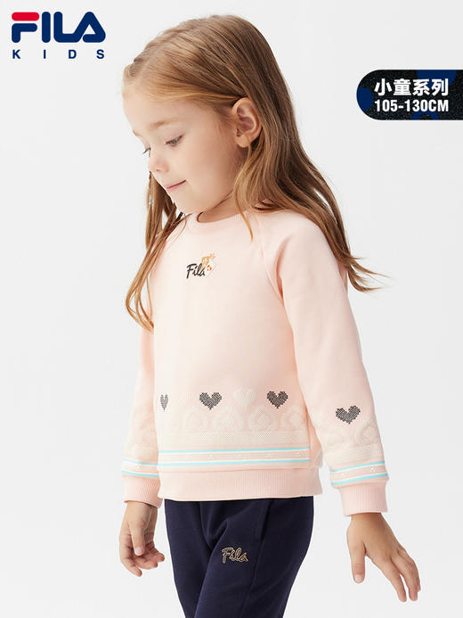 小斐乐童装女小童套头卫衣2022年春季新款儿童加绒上衣潮K11G212254F 商品图1
