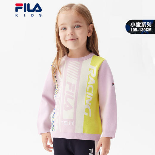 小斐乐儿童毛衣2022春季新款潮撞色女小童宝宝圆领套头针织衫K11G211414 商品图0