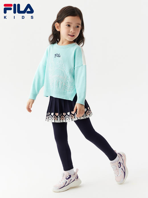 小斐乐女小童加绒打底裙裤2022春季新款儿童时尚裤裙K11G212603F 商品图3