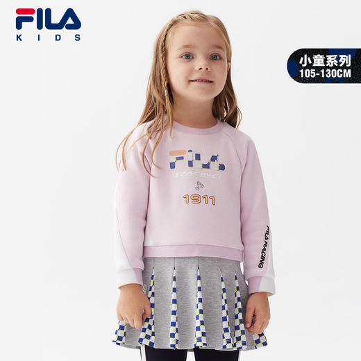 小斐乐女童连衣裙2022春季新款儿童小童洋气卫衣百褶半身裙K11G211320 商品图0