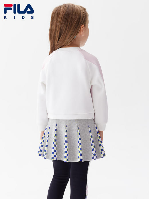 小斐乐女童连衣裙2022春季新款儿童小童洋气卫衣百褶半身裙K11G211320 商品图3