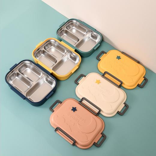 甲克虫星月不锈钢饭盒（三格）JKC-5733分格便携便当盒 学生上班族午餐盒304 商品图1