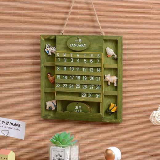 2022年日历摆件桌面台历墙上挂历地中海木质万年历创意生日礼物 商品图0