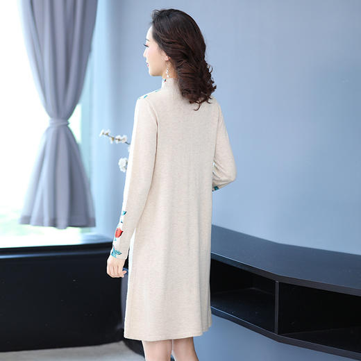 毛衣女半高领保暖羊毛衫2021秋冬新款洋气提花针织连衣裙子 EE-ED62-1105F6 商品图3