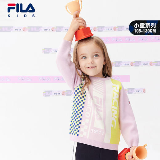 小斐乐儿童毛衣2022春季新款潮撞色女小童宝宝圆领套头针织衫K11G211414 商品图1