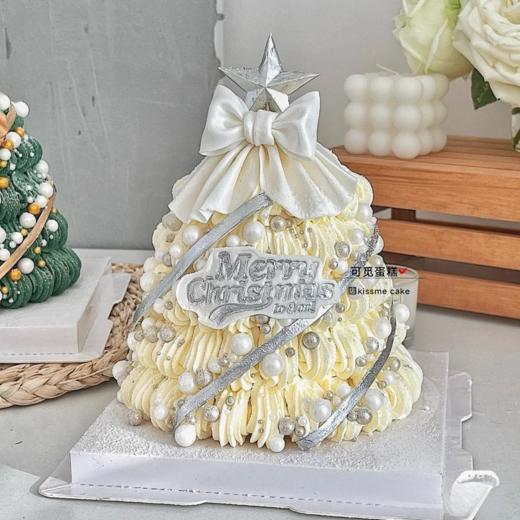 蝴蝶结白色圣诞树 商品图0