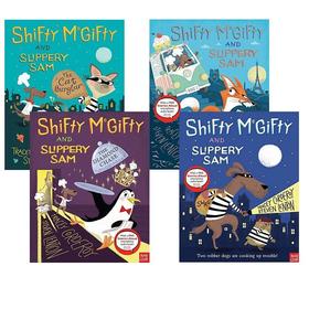 【直播专享·5岁+】英文原版 Shifty McGifty and Slippery Sam 强强和盗盗系列4册合售 儿童幽默故事 漫画绘本图画书 赠官方音频