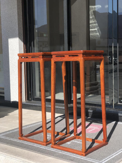 红桥红  家具严选  缅甸花梨（大果紫檀）【98明式托泥束腰 花架】 商品图4