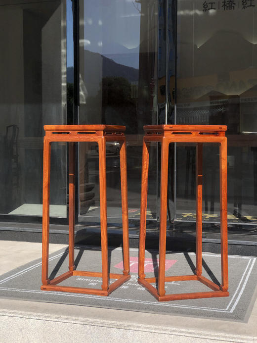 红桥红  家具严选  缅甸花梨（大果紫檀）【98明式托泥束腰 花架】 商品图1