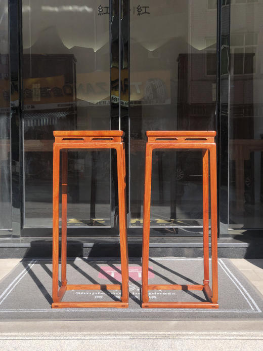 红桥红  家具严选  缅甸花梨（大果紫檀）【98明式托泥束腰 花架】 商品图0