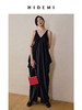 HIDEMI 黑色醋酸V领垂坠流线感轻礼服连衣长裙 商品缩略图0