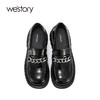 westory春季新款厚底一脚蹬乐福鞋链条中跟圆头单鞋女时尚松糕底S22AM54351 商品缩略图3