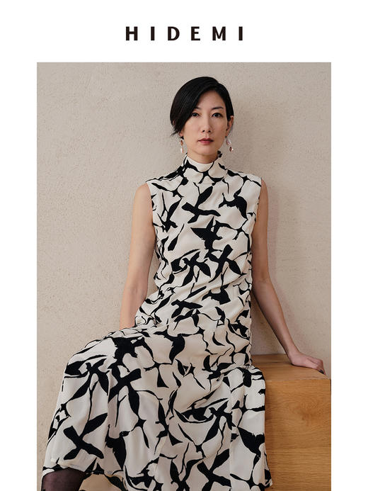 HIDEMI 立体植绒印花轻礼服连衣裙 商品图13