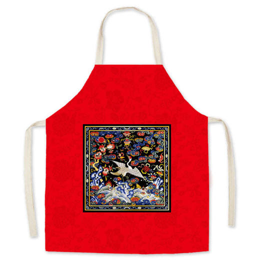 国潮亚麻围裙家用厨房家务围裙女防油污渍成人工作男女定制工作服 商品图2