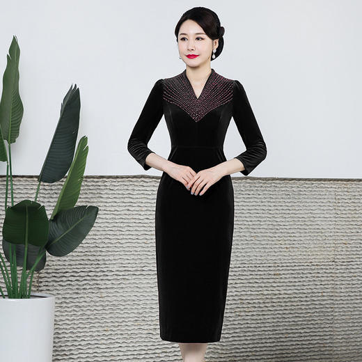 上海旗袍厂DNO-1LH7619旗袍新款过年礼服连衣裙 商品图1