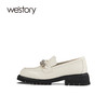 westory春季新款厚底一脚蹬乐福鞋链条中跟圆头单鞋女时尚松糕底S22AM54351 商品缩略图2
