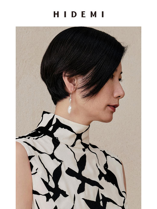 HIDEMI 异形珍珠不对称吊坠式耳环 商品图7