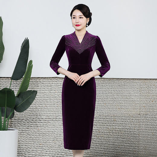 上海旗袍厂DNO-1LH7619旗袍新款过年礼服连衣裙 商品图6