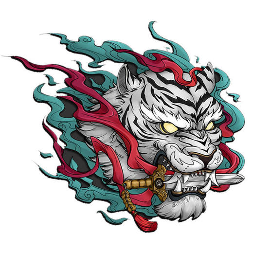 国潮老虎图案汽车贴纸2022新年个性创意霸气划痕电动身门头盔网红 商品图5