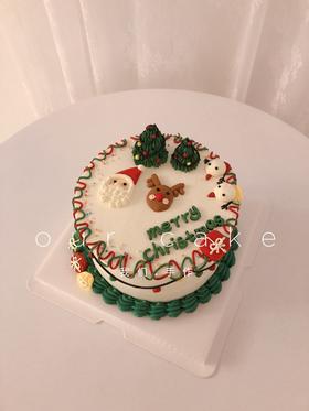 圣诞节圣诞老人和小鹿蛋糕-低糖处理无添加