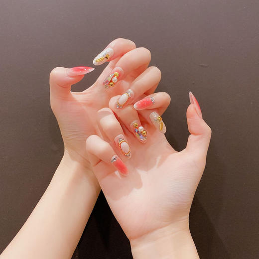 穿戴甲可拆卸 美甲贴片假指甲贴片 学生孕妇甲片网红链条假指甲贴 商品图5