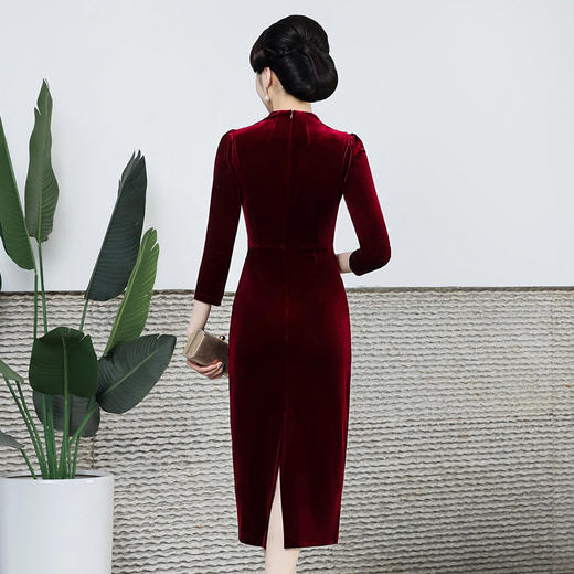 上海旗袍厂DNO-1LH7619旗袍新款过年礼服连衣裙 商品图3