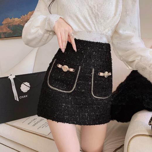 张心子「摩洛哥少女」2021女秋冬新款重工气质半身裙收腰显瘦短裙 U2111308 商品图0