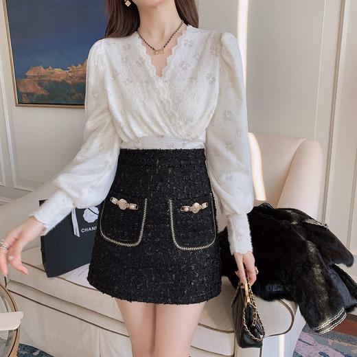 张心子「摩洛哥少女」2021女秋冬新款重工气质半身裙收腰显瘦短裙 U2111308 商品图2