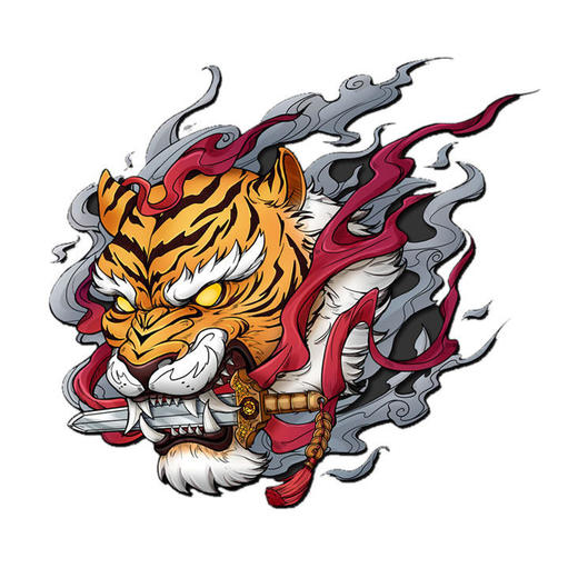 国潮老虎图案汽车贴纸2022新年个性创意霸气划痕电动身门头盔网红 商品图6