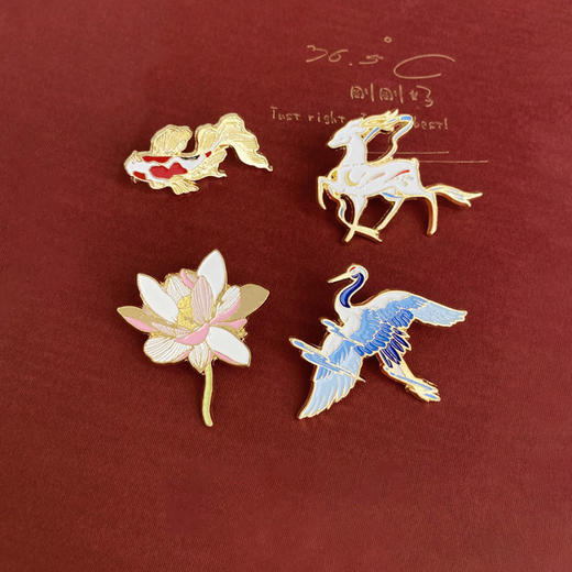 中国风文艺金属胸针新年徽章吉祥如意衣物装饰领针复古风胸章别针 商品图1