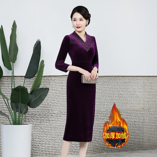 上海旗袍厂DNO-1LH7619旗袍新款过年礼服连衣裙 商品图2