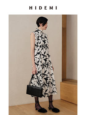 HIDEMI 立体植绒印花轻礼服连衣裙
