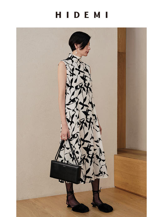 HIDEMI 立体植绒印花轻礼服连衣裙 商品图0