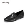 westory春季新款真皮英伦风通勤乐福鞋一脚蹬休闲浅口单鞋女平底S22AM53961 商品缩略图1