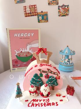 圣诞节五角星雪人圣诞限定蛋糕-低糖处理无添加