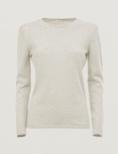 Miasuki - Faran Cashmere Round-Neck Layer  - Ash White - 女装 - 针织衫 - 灰白 商品图0