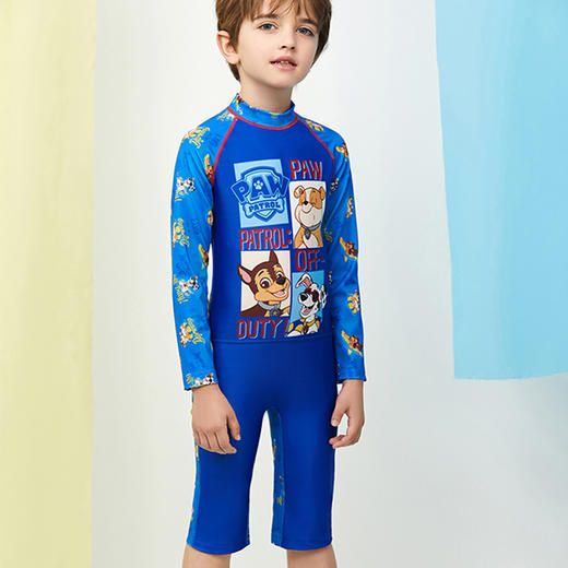 天空之城-AIMER KIDS-汪汪队海滩游乐场男孩长袖连体泳衣 商品图2