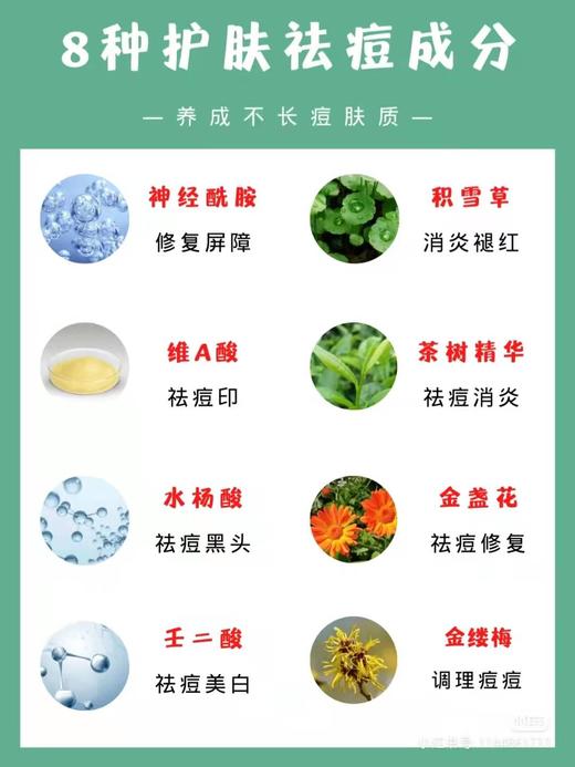 8种护肤祛痘成分，两张图全知道 商品图0