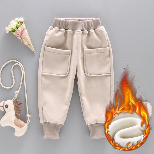 【精选优质面料 舒适健康】新品冬季爆款裤子韩版中小童休闲裤男女童宝宝字母纯色绣花裤童装 商品图5