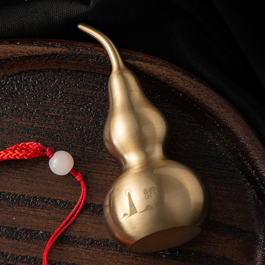 朱府铜艺普陀山系列平安铜葫芦开口小摆件书房办公桌转运装饰招财 商品图1