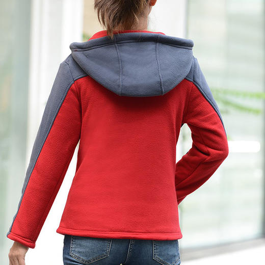 NL-秋冬季抓绒衣女式摇粒绒卫衣开衫冲锋衣保暖连帽加厚外套 商品图2