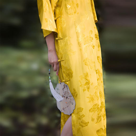 2022春夏新款天丝提花中式改良倒大袖旗袍连衣裙S250650嚭 商品图3