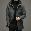 男士羽绒服2021冬季休闲加厚保暖白鸭绒纯色连帽宽松爸爸装羽绒服 商品缩略图2